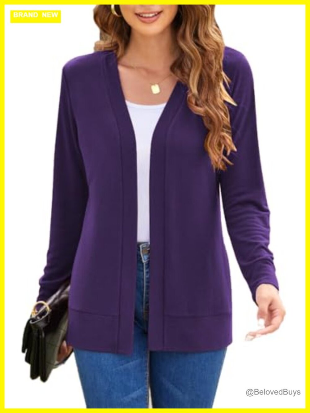 Womens Lightweight Open Front Long Sleeve Cardigan Sweater